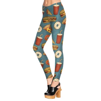 

Hamburger Cake 3D Print Leggings Women Leggins Sexy Slim Fitness Leggings Elastic High Waist Causal Leggings