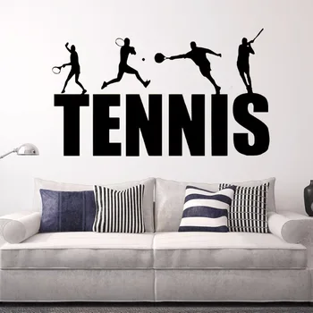 

Wall Vinyl Decal Tennis Player Wall Sticker Tennis Logo Wall Art Murals New Design Gym Decor Removable Tennis Wall Decals AY1141