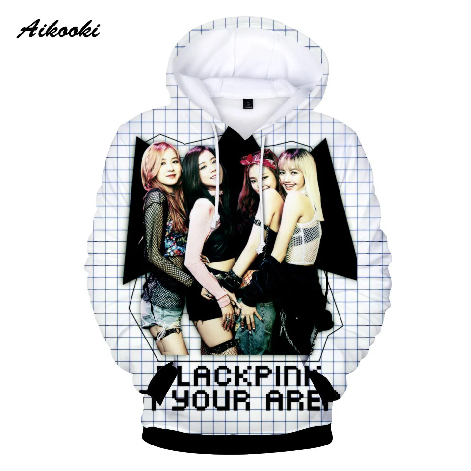 

New BLACKPINK JISOO/Jennie Kim Korean KPOP Girl Group 3D Hoodies Sweatshirt Autumn Women Black pink Clothes Hooded 3D Sweatshirt