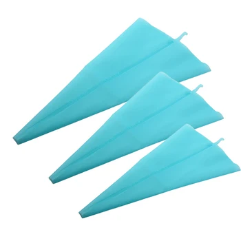 

3pcs/set Reusable Silicone Reusable Cake Icing Piping Cream Bag Fondant Decorating Supplies Baking Tools S M L