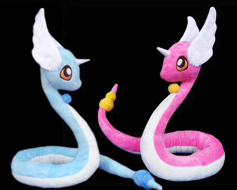 

95CM Pocket Monster Shinny Dragonair Plush Doll Any Bending Stuffed Toys Blue / Pink Children Kids Gift Collection Home Decor