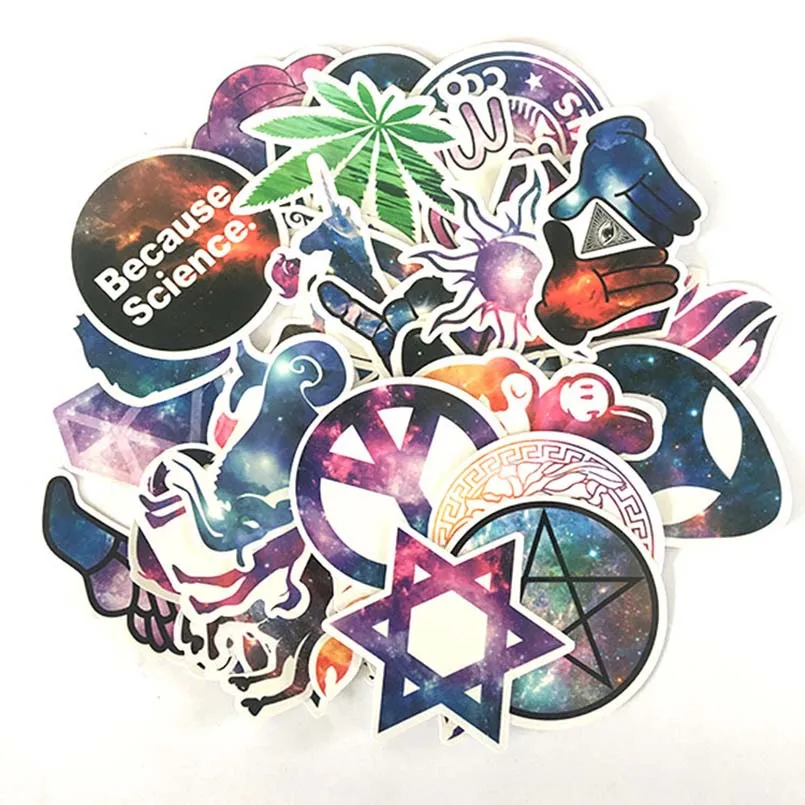 

36pcs/Pack Mixed Galaxy Style Stickers Stars Dream Stickers Anime Doodle Decals for DIY Laptop Suitcase Waterproof Sticker Toy