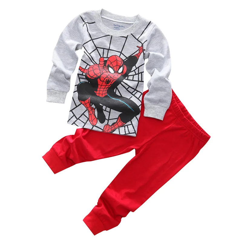 Комплекты одежды для детей; одежда для сна для мальчиков; детский пижамный комплект с Бэтменом; Хлопковая пижама с рисунком для маленьких девочек; пижамы на весну-осень - Цвет: Color B