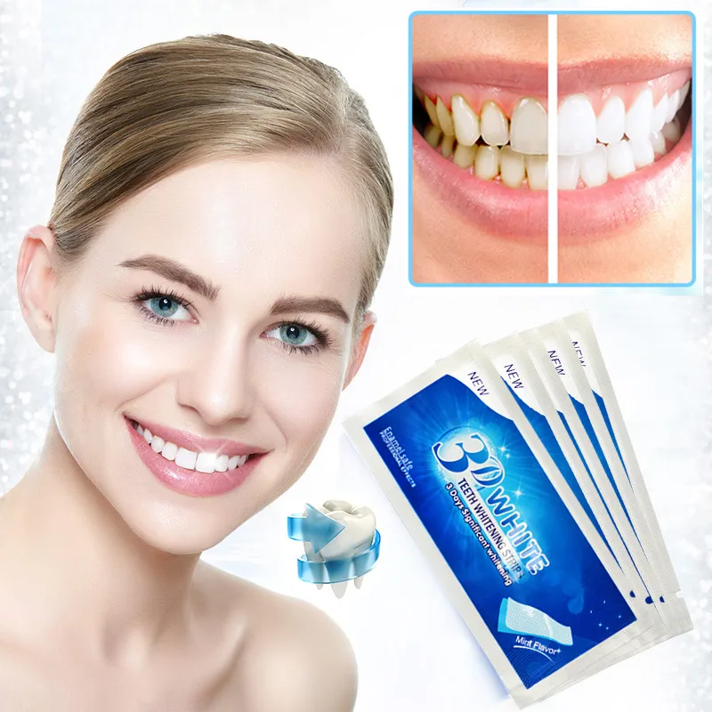3D Whitening Gel Strips Bright White Dental Treatment Teeth 5 Pair