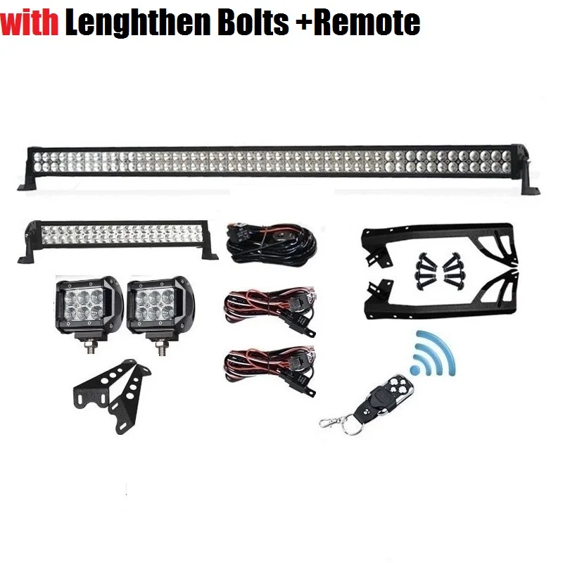 5" 22" " 300 Вт 120 Вт 18 Вт двухрядный комбинированный прямой внедорожный светодиодный рабочий светильник с пультом дистанционного управления для JEEP Wrangler JK 07-17 Kit - Цвет: with Bolts Remote