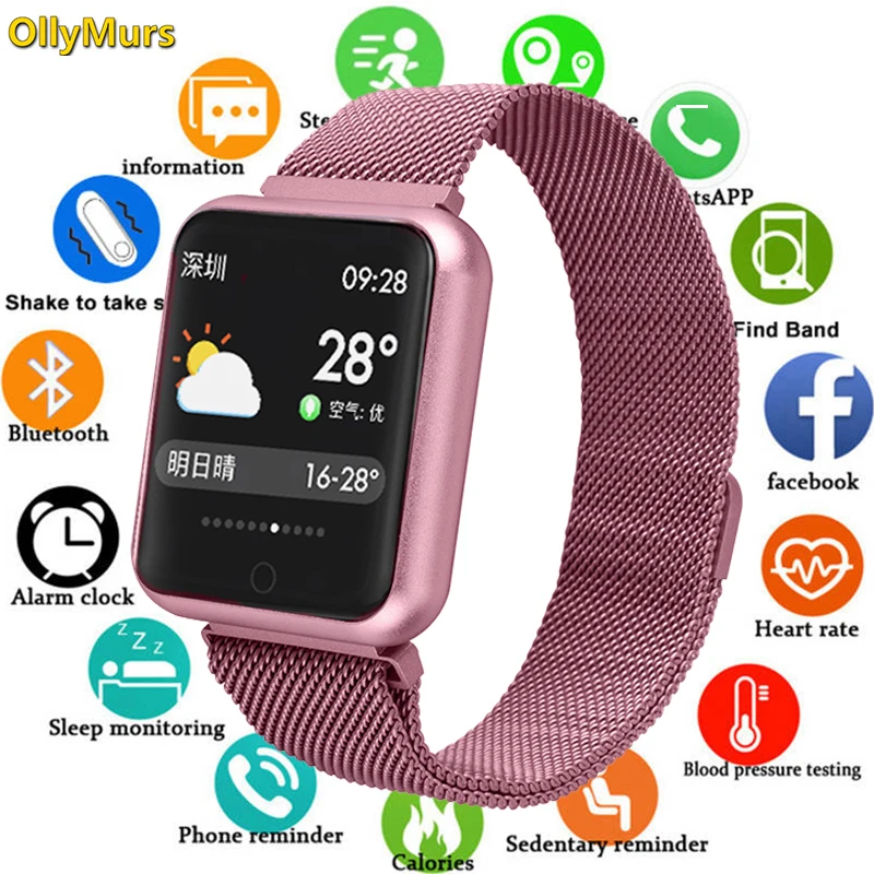 

Sports IP68 Smart Watch P68 fitness bracelet activity tracker heart rate monitor blood pressure for ios Android apple iPhone 6 7