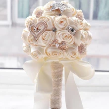 Hot artificial wedding bouquets hand made flower crystal bridal wedding bouquets for wedding decoration