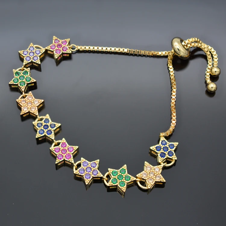

Stars adjustable charm crystal bracelet chain bracelet fashion pop culture women