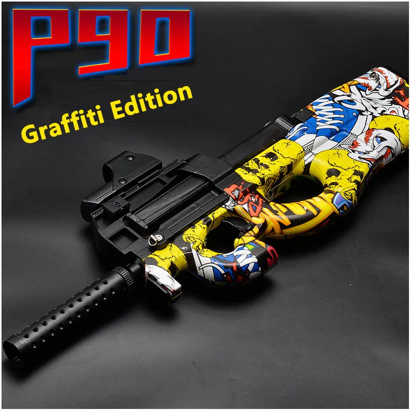 Электрический P90 Graffiti Edition игрушечный пистолет жить CS нападение Бекас моделирование оружие открытый мягкая вода пулевой пистолет игрушки