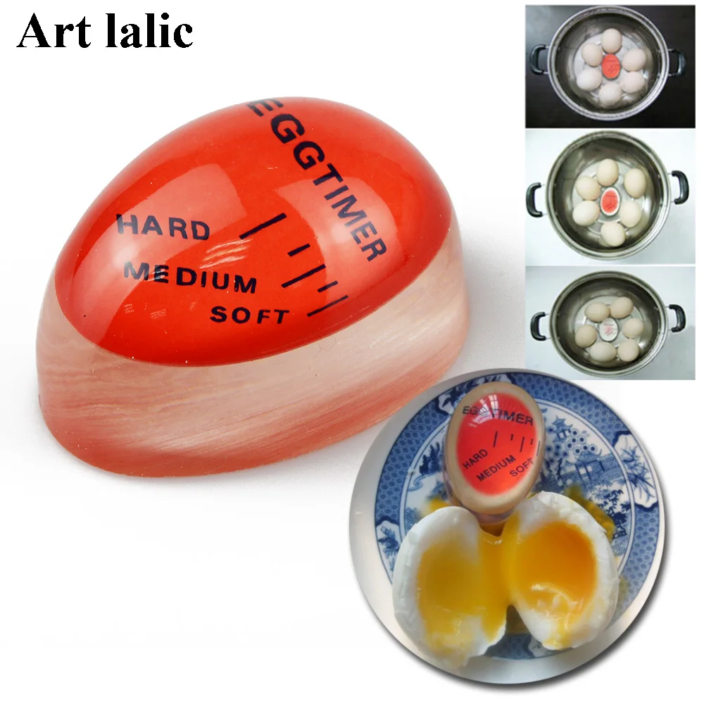 1 шт. яйцо идеальный цвет таймер с изменяющимся Yummy мягкие вареные яйца кухонные экологически чистые смолы яйцо таймер красный таймер инструменты