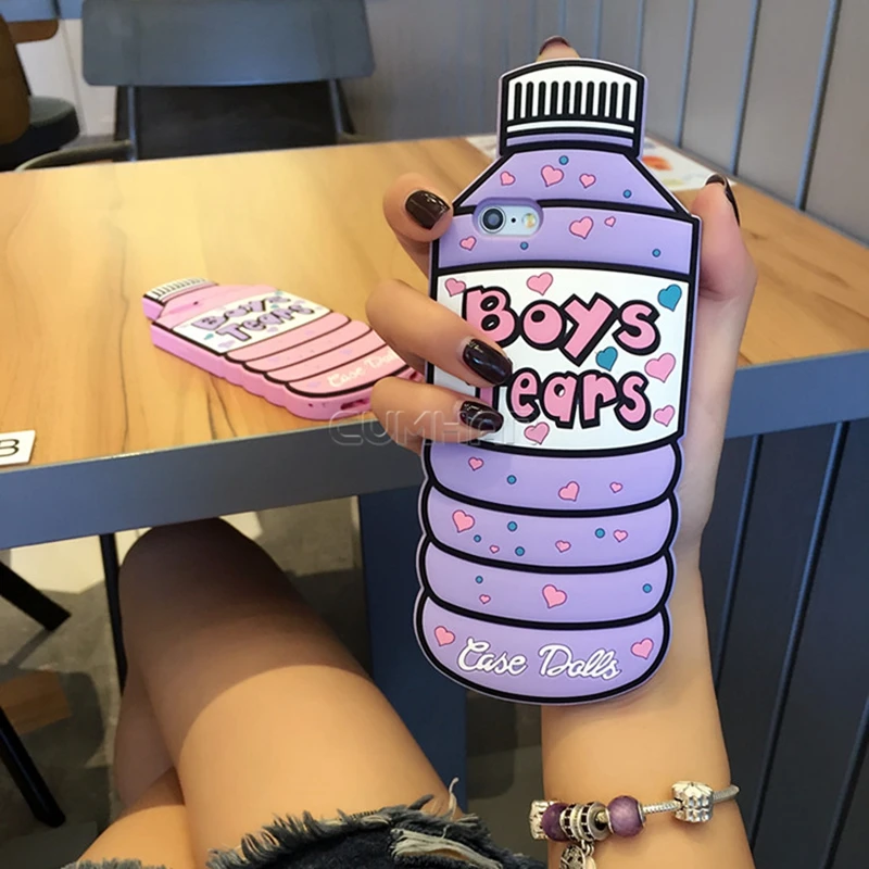 Чехол «Boys Tears» с милой бутылкой для iPhone X, мягкий силиконовый чехол для задней панели телефона, резиновый чехол для iPhone 5, 5S, SE, 6, 6 S, 7, 8 Plus, 8 Plus, iPhone, чехол