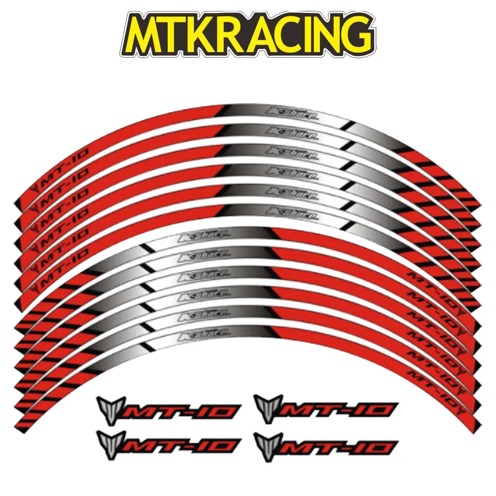 MTKRACING3 color for YAMAHA MT 10 motorcycle wheel decals stickers rim