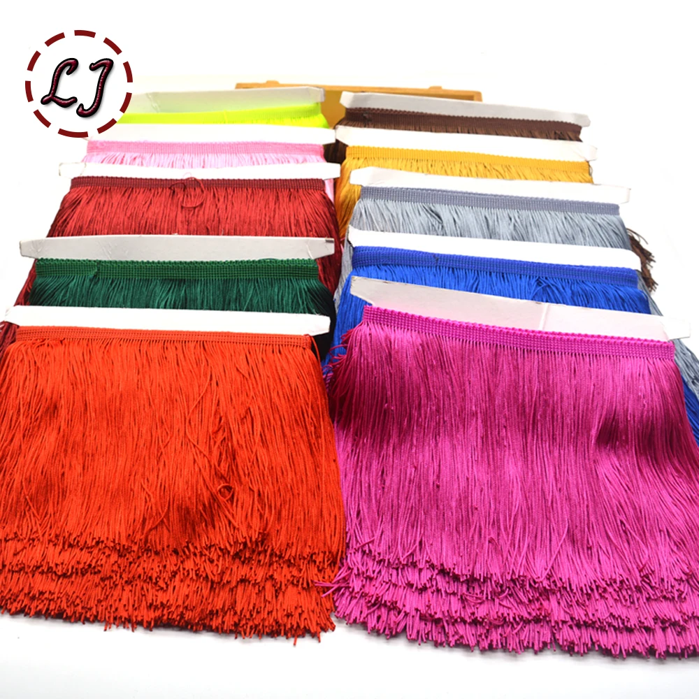 

New 10yard/Lot 15CM Long Lace Trim 25 Polyester Tassel Fringe Trimming For Diy Latin Dress Stage curtains Clothes Accessories