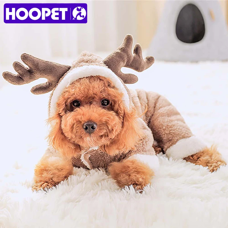 HOOPET Pet Cosplsy костюм Рождество Лось супер мягкая толстовка для маленькой собаки комбинезон зима осень# K