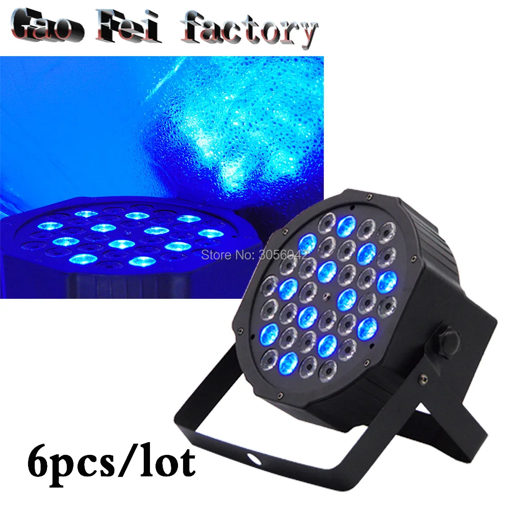 

36X3W LED PAR Light DMX Stage Lighting Effect DMX512 Master-Slave Led Flat for DJ Disco Party KTV PAR LEDS (6pcs/lot)