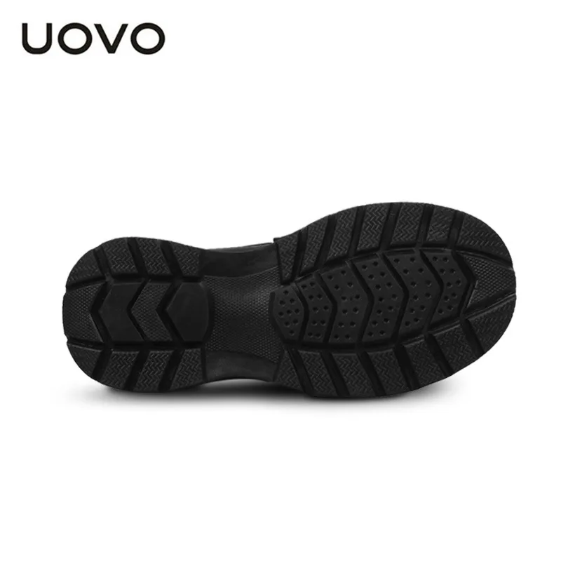 UOVO/Новинка года; детская обувь из натуральной кожи(коровья кожа); водонепроницаемая черная кожаная обувь для мальчиков; повседневная обувь для школьной униформы