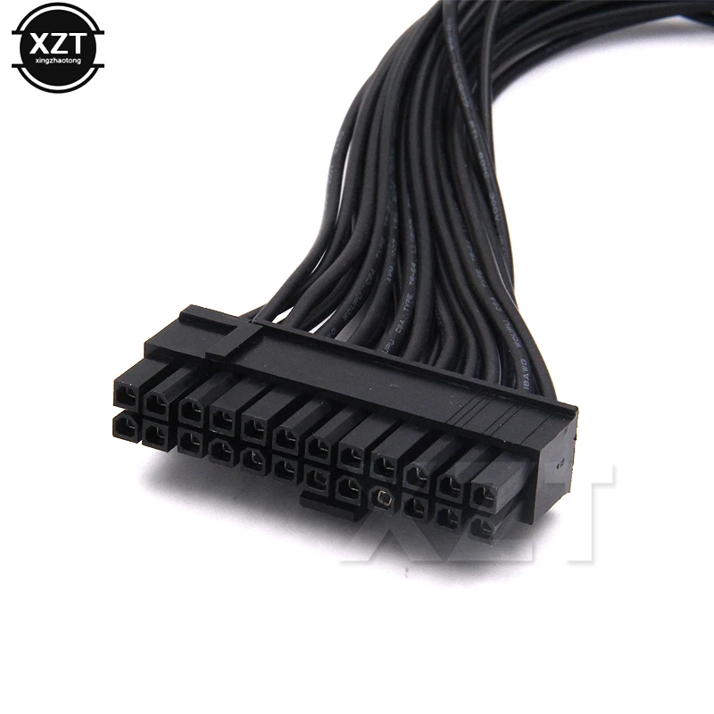Newest PCI E express Power Cable 30CM Dual PSU Power Supply 24 pin ATX motherboard Adapter PSU