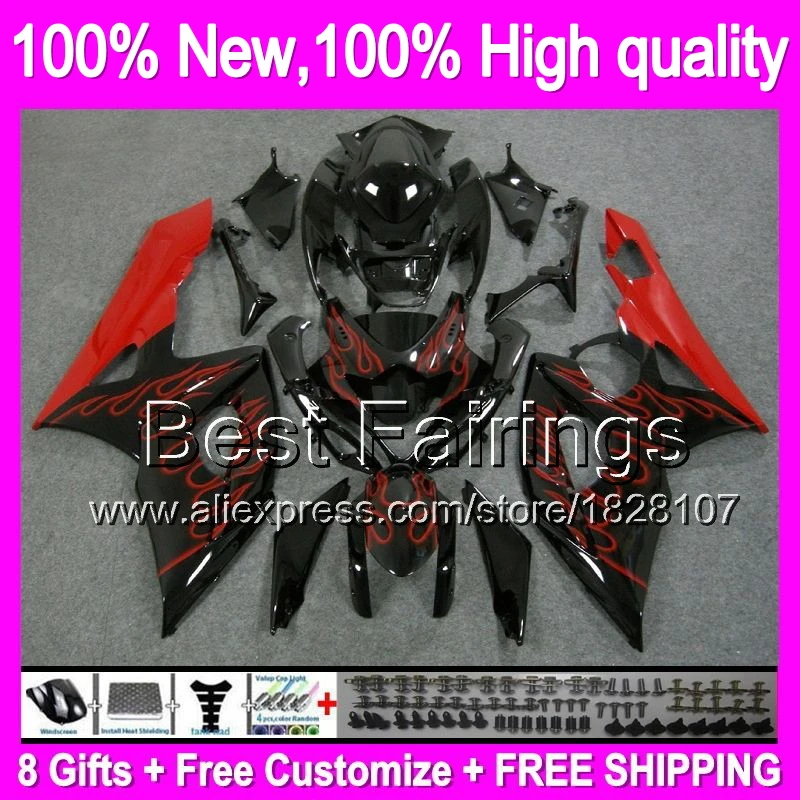 Fairing For SUZUKI GSXR1000 05 06 GSX R1000 Red flames 88B18 GSX-R1000 GSXR-1000 05-06 K5 GSXR 1000 2005 2006 Red black +Decal 06-gsxr-1000-fairings : image Fairing For SUZUKI GSXR1000 05 06 GSX R1000 Red flames 88B18 GSX-R1000 GSXR-1000 05-06 K5 GSXR 1000 2005 2006 Red black +Decal 06-gsxr-1000-fairings