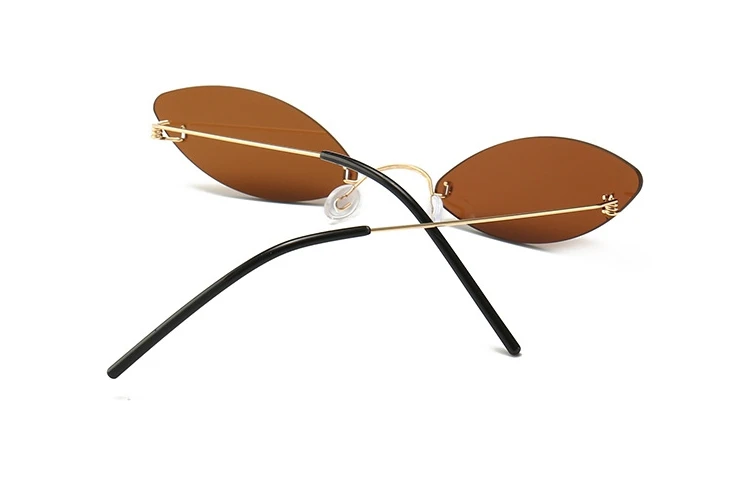 Серьги в форме маленького овального солнцезащитные очки «кошачий глаз» Для мужчин Для женщин Модные оттенки UV400 Винтаж очки 46086
