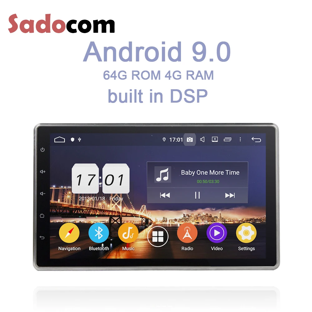 DSP ips 10," TDA7851 Android 9,0 64 Гб ПЗУ 4 Гб ОЗУ 8 ядерный автомобильный dvd-плеер gps ГЛОНАСС автомобильное радио Wi-Fi Bluetooth 4,0 для универсального