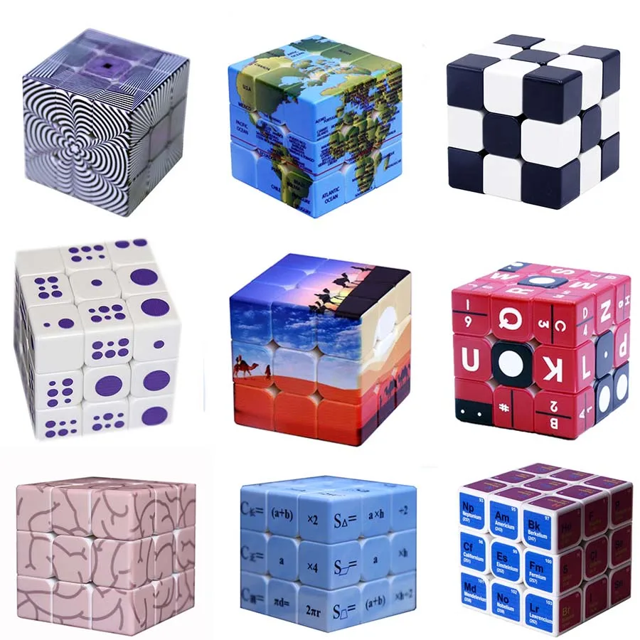 

Custom Made Magic Cube 3x3x3 UV Print Professional Speed Cube Puzzle Neo Cubo Magico Stickerless Educational Toys for Children