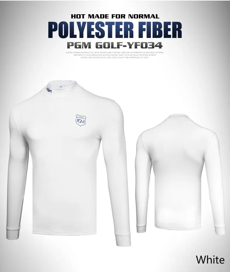 PGM Golf primer shirt Мужская футболка с длинным рукавом бархатные колготки Весенняя Спортивная одежда для мужчин 3 цвета черный белый серый размер S-XXL