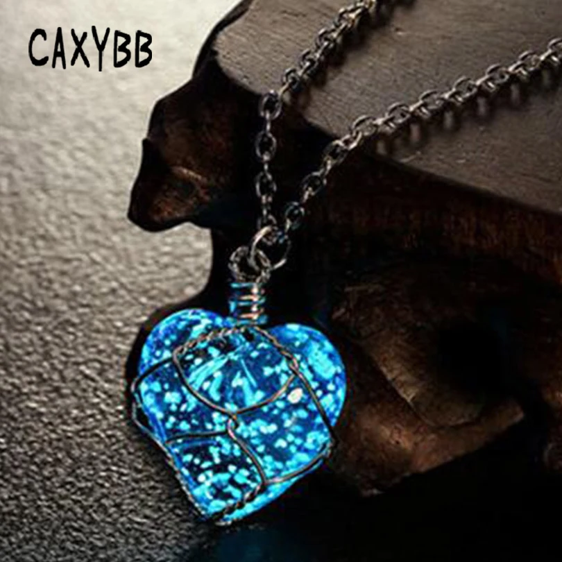 Ожерелье с подвеской Caxybb светящееся в темноте ожерелье кристаллами|glow in the|crystal