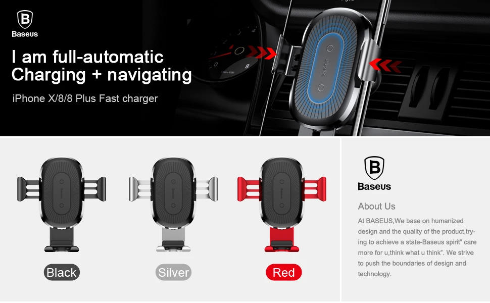 Baseus Car Qi Wireless Charger For iPhone 11 Pro XS Max X 10w Fast Wirless Charging Wireless Car Charger For Samsung S10 Xiaomi