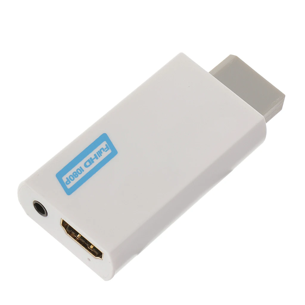 3.5mm Audio Video Converter Adapter 1080P   Upscaling for Wii to HDMI White