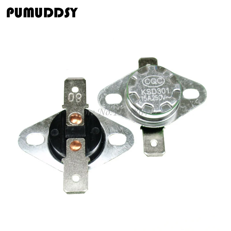 

5PCS New KSD301 100 Degree 250V 10A Normal Close Temperature Controlled Switch Thermostat Wholesale Electronic