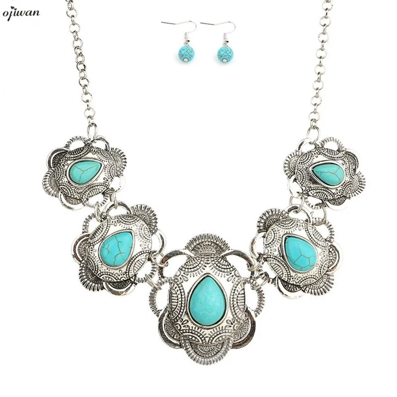 

Boho Necklace With Stones Tribal Chunky Bib Statement Necklace Bohemian Jewelry Bohemian Necklace 2019