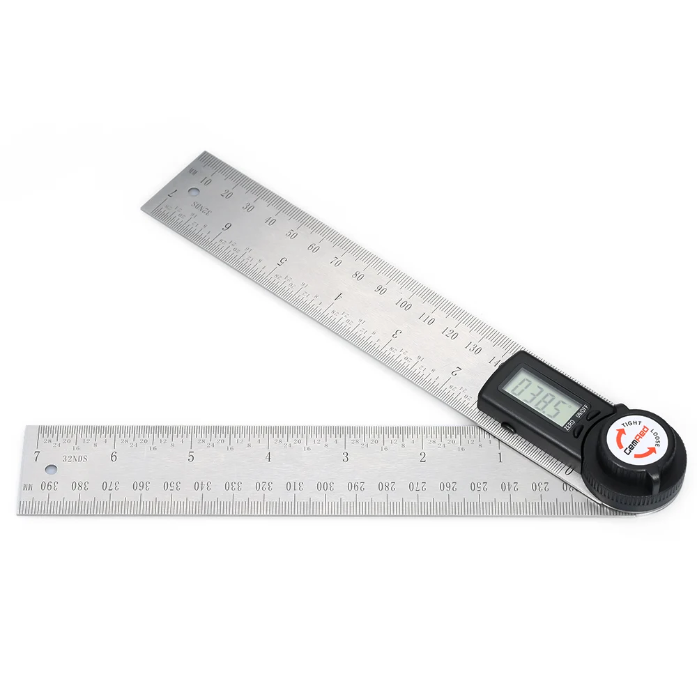 

GemRed 2-in-1 Digital Angle Rule Goniometer Angle Gauge Stainless Steel Angle Finder Clinometer in 200mm Length