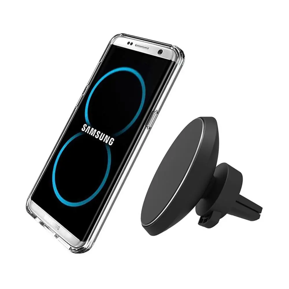 

696 W3 wireless charge Magnetic Vehicle Holder QI Wireless Car Charger W3 for iPhone XS MAX/8/10/X/XR Samsung Galaxy S7 S8 Plus