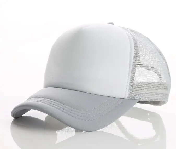 Gray and white Новинка, 1 шт., OEM ODM, Пользовательский логотип, реклама, дышащая сетка, Snapbacks, Кепка для водителя грузовика, для взрослых, повседневная, регулируемая бейсболка, Gorros - Цвет: Gray and white