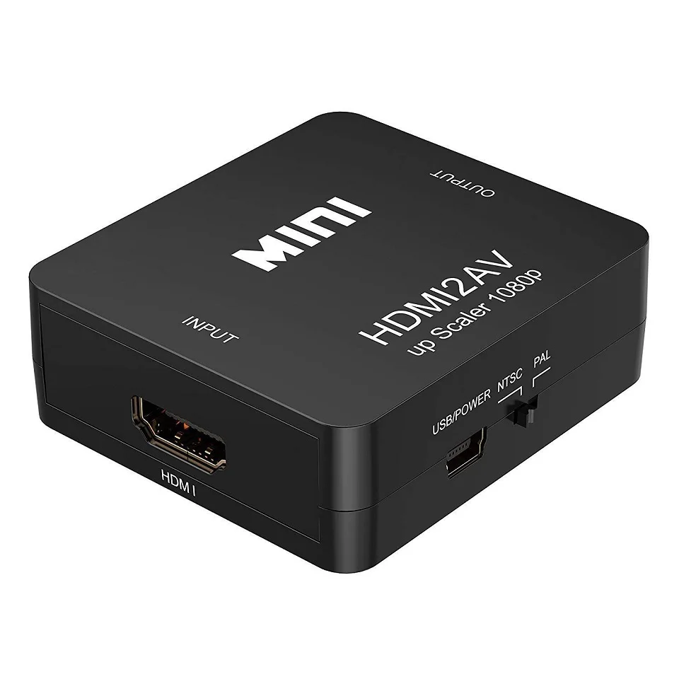 

HDMI TO AV Scaler Adapter HD Video Converter Box HDMI to RCA AV/CVSB L/R Video 1080P HDMI2AV Support NTSC PAL
