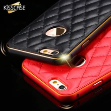 KISSCASE Роскошные Телефон Случаях Металлический Каркас для iphone 6 6s 5S мягкий Решетки Защитные Аксессуары для Iphone 6 6s Plus Крышка Коке