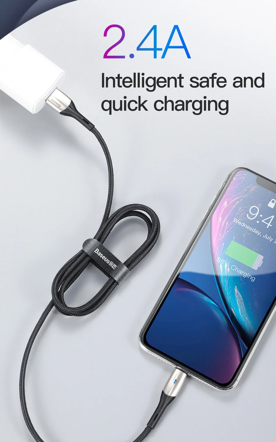 Светодиодный usb кабель для зарядки iPhone xs max xr x 8 7 6s plus 5 usb Кабель зарядного устройства для apple lightning usb кабель короткий 0,5 м