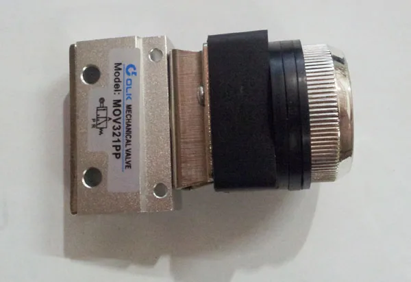 1/8" PT Thread 2 Position 3 Way Flat Push Green Button Momentary Pneumatic Valve MOV-321PP Mechanical valve