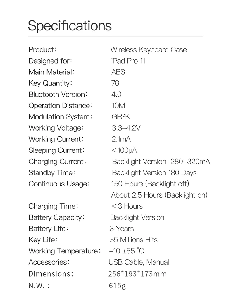 DUX DUCIS флип беспроводной чехол для клавиатуры для iPad Pro 11 Bluetooth клавиатура чехол для планшета для iPad Pro 11 с карандашом