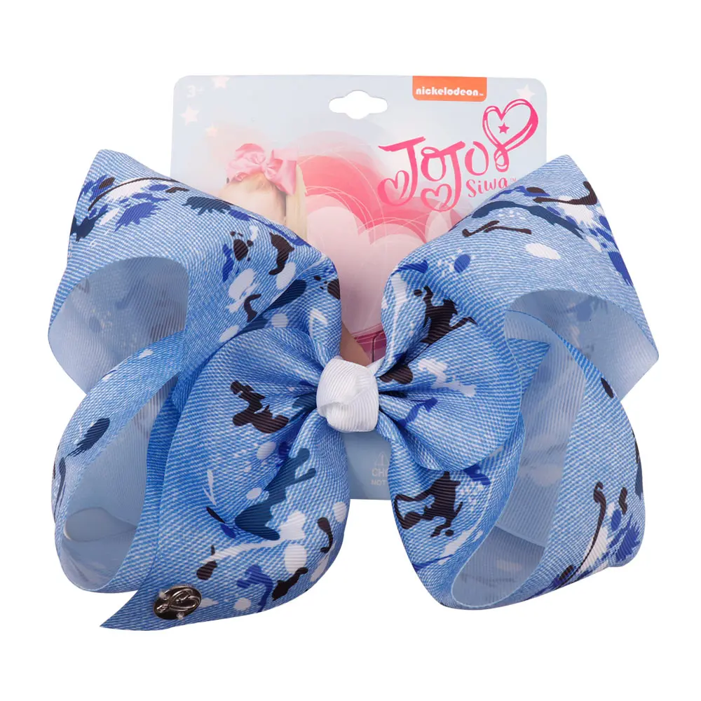 " Jojo луки для девочек/Jojo Siwa большой единорог рождественские банты для волос для девочек с зажимами бант ручной работы аксессуары для волос