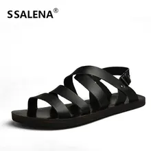 Мужские летние сандалии в римском стиле дышащие сандалии-гладиаторы с пряжкой мужские мягкие прочные удобные нескользящие туфли AA11989