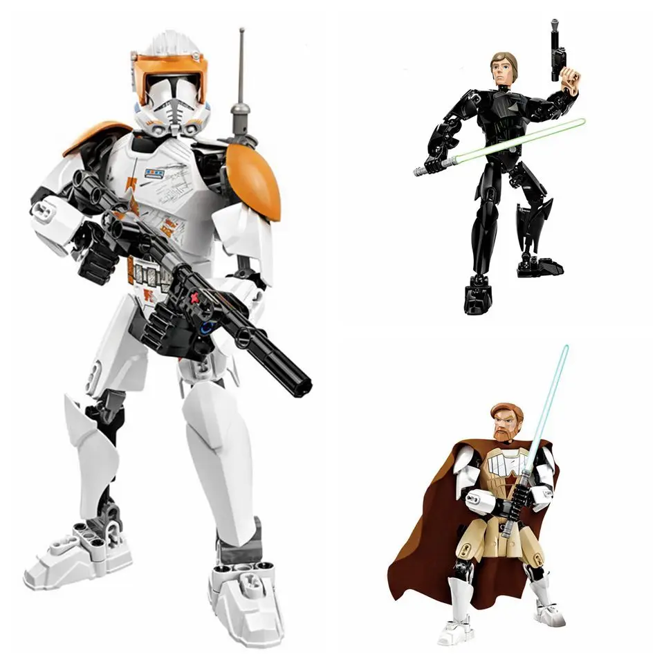 

Star Wars Series Large Size Figure Building Block Movie Starwars Commander Cody Knight Obi Wan Model Toy For Children Starwars