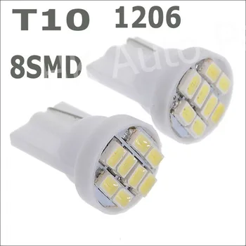 

HotSale NEW 500PCS White 8 SMD 1206/3020 T10 LED Wedge Car Lights Bulbs 912 921 Auto BULB 8smd 8led