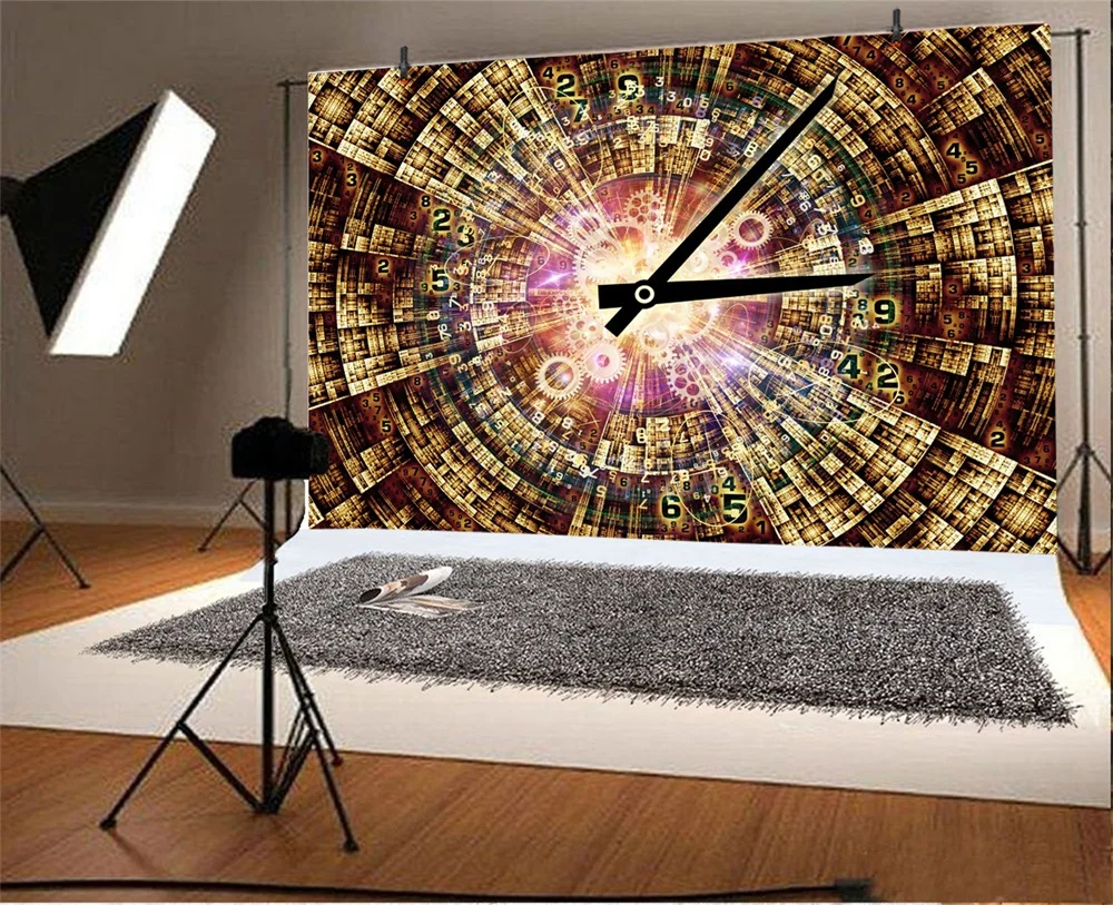 Laeacco Abstract Digital Clock Structure Photography Background Customized Photographic Backdrops For Photo Studio