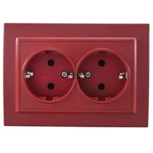 Настенная розетка попсокет красная роза Цвет двойная розетка с землей Цвет Фул Европейский DIY Гнездо 16A 250V Schneider livolo