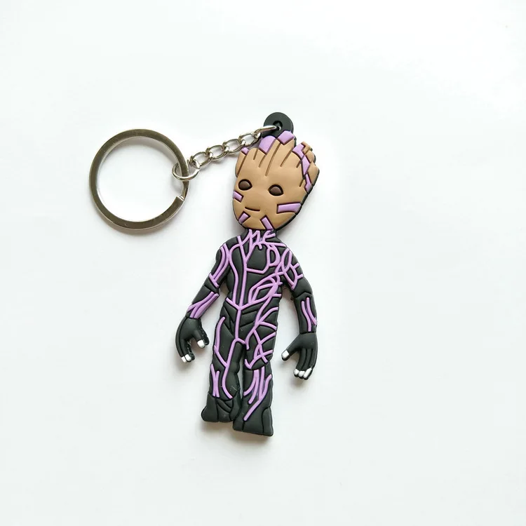 Avengers 3 infinito guerra Iron Man llavero PVC Groot Thanos spiderman moda divertida silicona para llaves colgante joyería Chaveiro