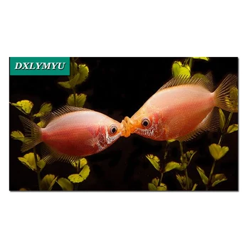 

Animals Art 5D Diy Diamond Painting Set Cross Stitch Kiss the fish Needlework Home diamond Embroidery Decorative Christmas