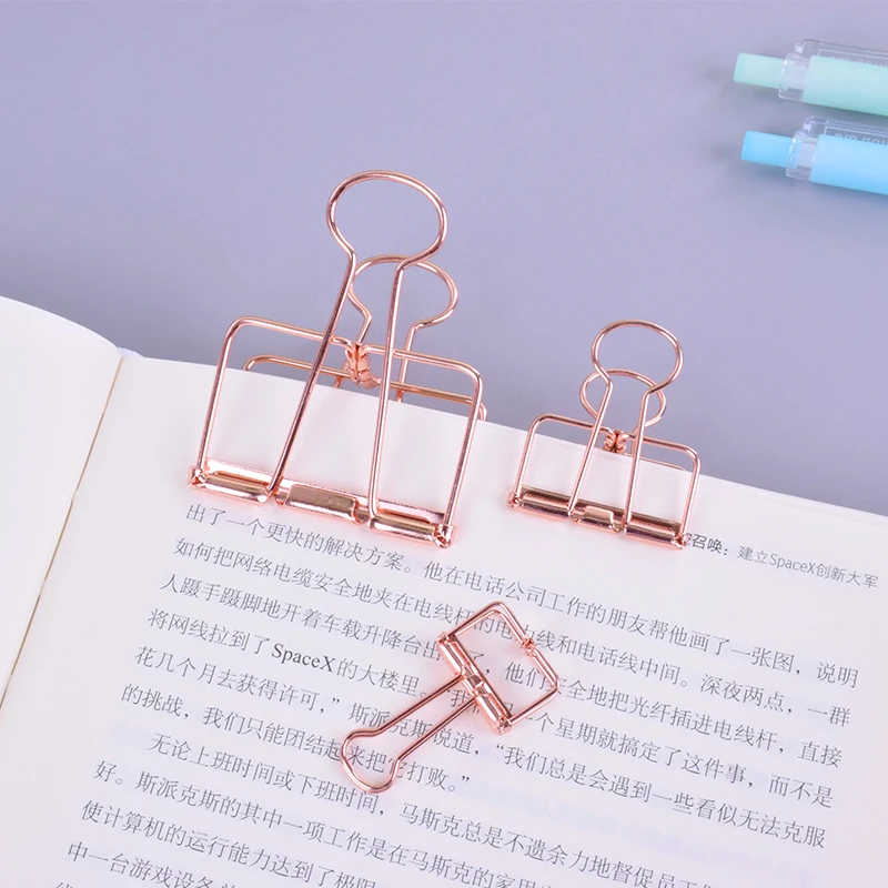 Colorful Hollow Out Planner Binder Clips File Clip Organizer Papelaria Kawaii Stationery Office & School Supplies