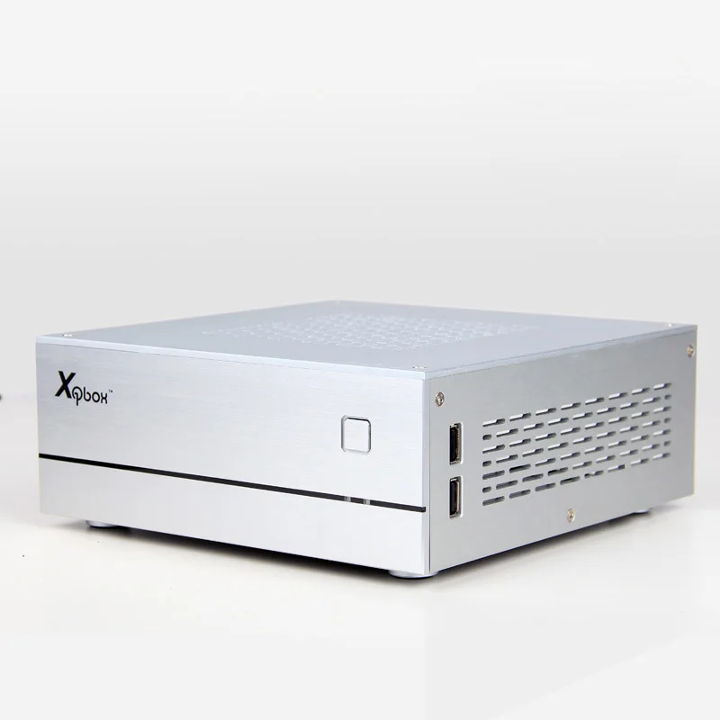 AC-DC HTPC ITX мини компьютерный корпус в алюминиевом портфеле домашний кинотеатр компьютерная коробка Настольный игровой ПК корпус небольшой корпус ITX - Color: Silver all aluminum