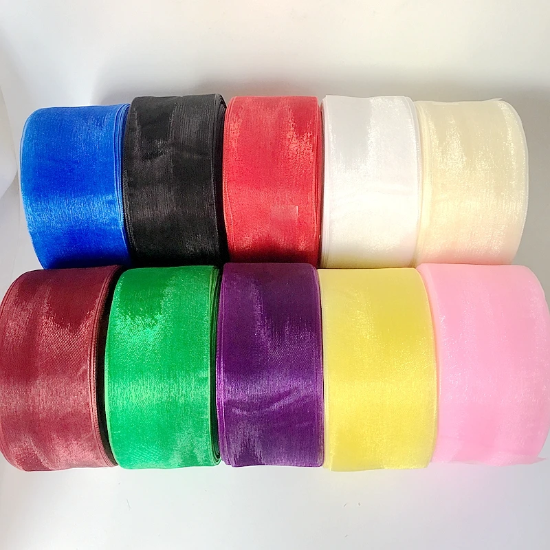 

pick (10 yards/lot) 1-1/2" 40mm Organza ribbons wholesale gift wrapping decoration Christmas ribbons webbing packing belt